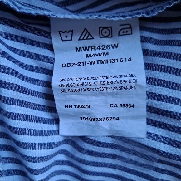 Wrangler Western Shirt Striped Pearl Snap Wrinkle Resistant Gray White Mens M - Picture 12 of 13